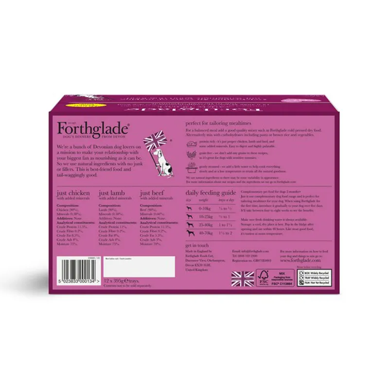 Forthglade Just Multi Pack Chicken/Lamb/Beef 12 x 395g-1
